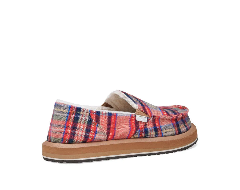 Sanuk Womens Donna ST Plaid Chill Red Multi