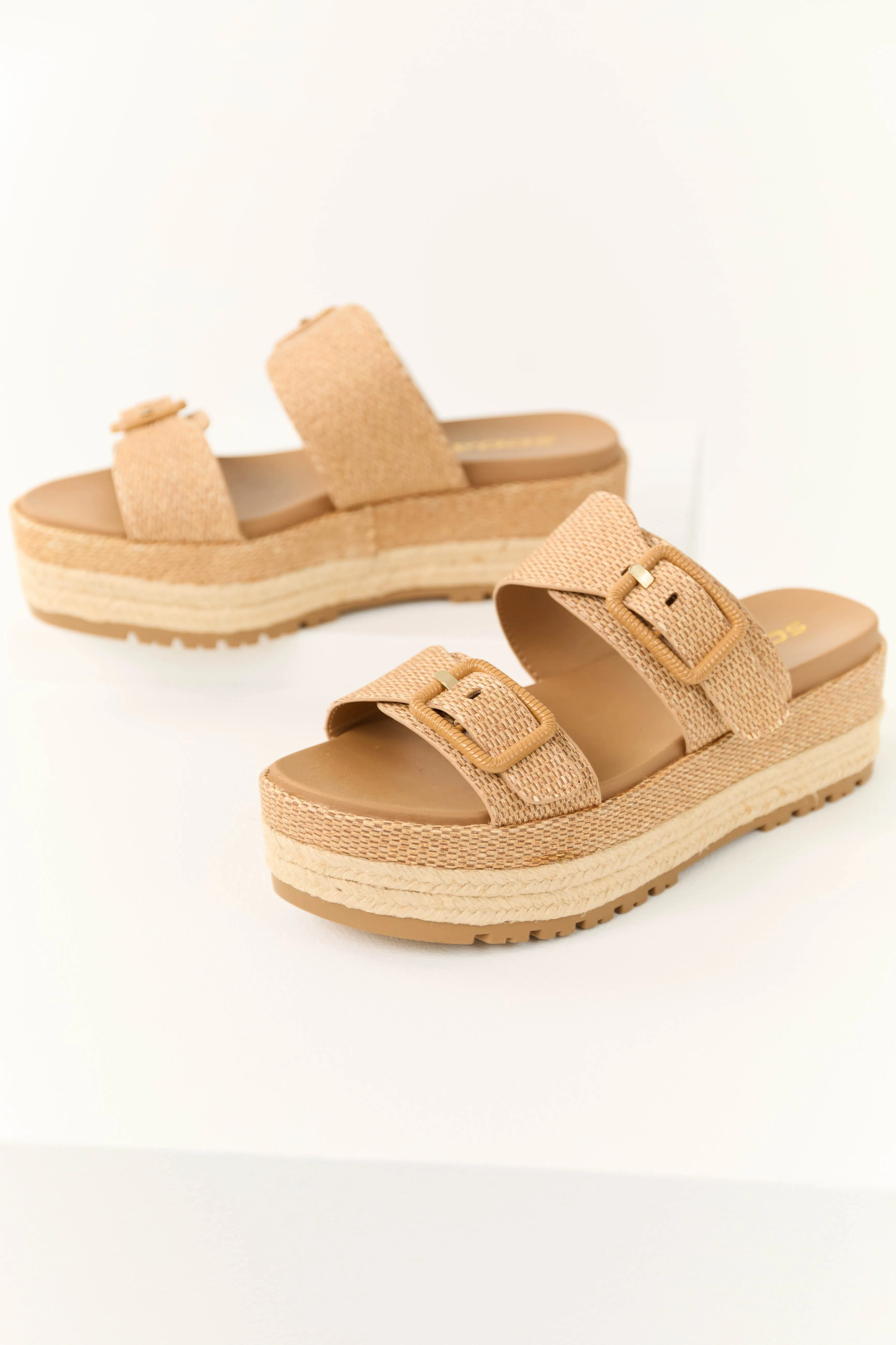 Sepia Woven Espadrille Platform Sandals
