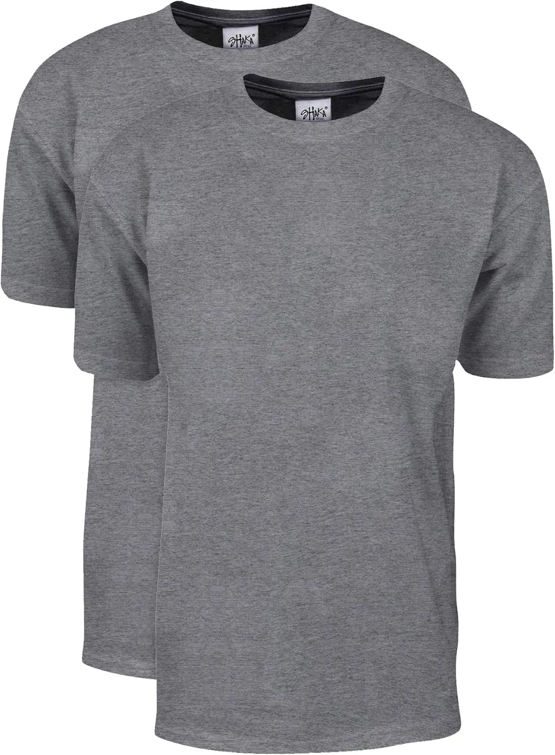 Shaka Wear Men's T Shirt ?C 2 Pack 7 oz Max Heavyweight Cotton Short Sleeve Crewneck Tee Top Tshirts Regular Big Size S-7XL