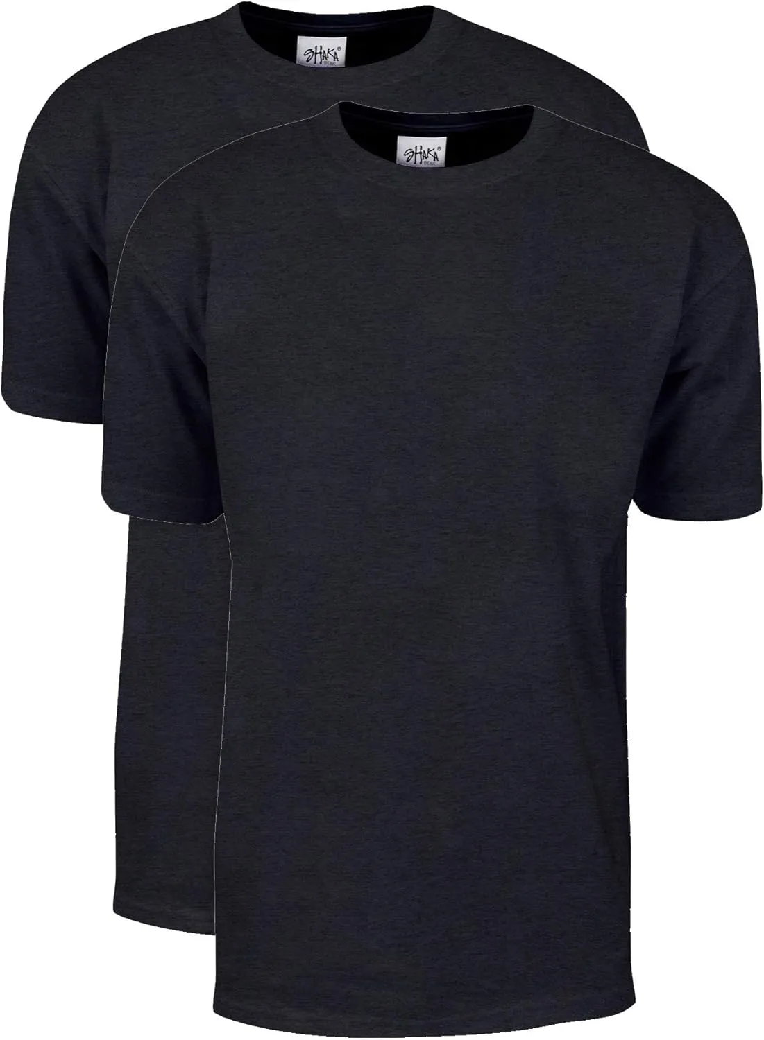 Shaka Wear Men's T Shirt ?C 2 Pack 7 oz Max Heavyweight Cotton Short Sleeve Crewneck Tee Top Tshirts Regular Big Size S-7XL