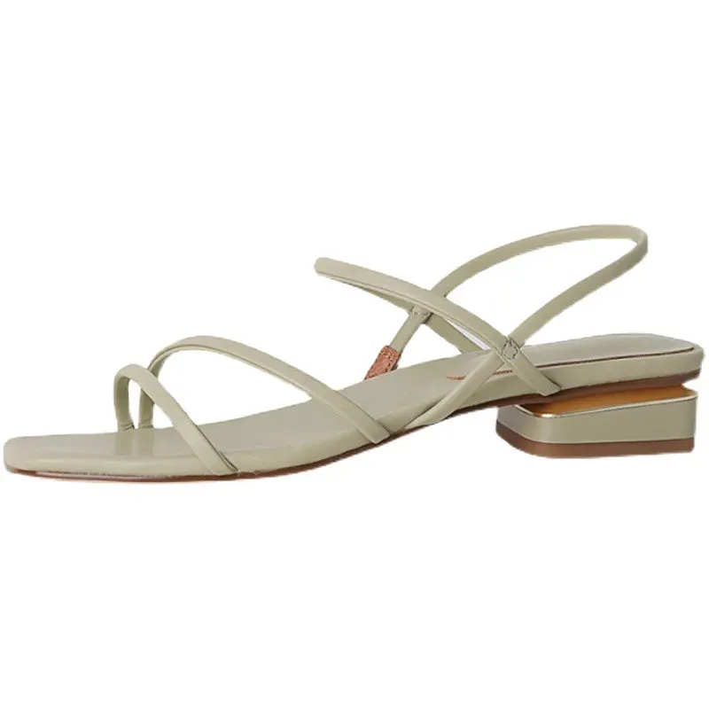 Sohiwoo New Summer Sexy OpenToe Female Sandals Feet Bare Straps Shoes Rubber Soles Low Heel Women Sandals