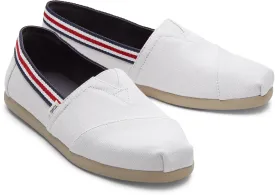 Toms Mens Alpargata Cloud Grey Washed Canvas Stripe Trim