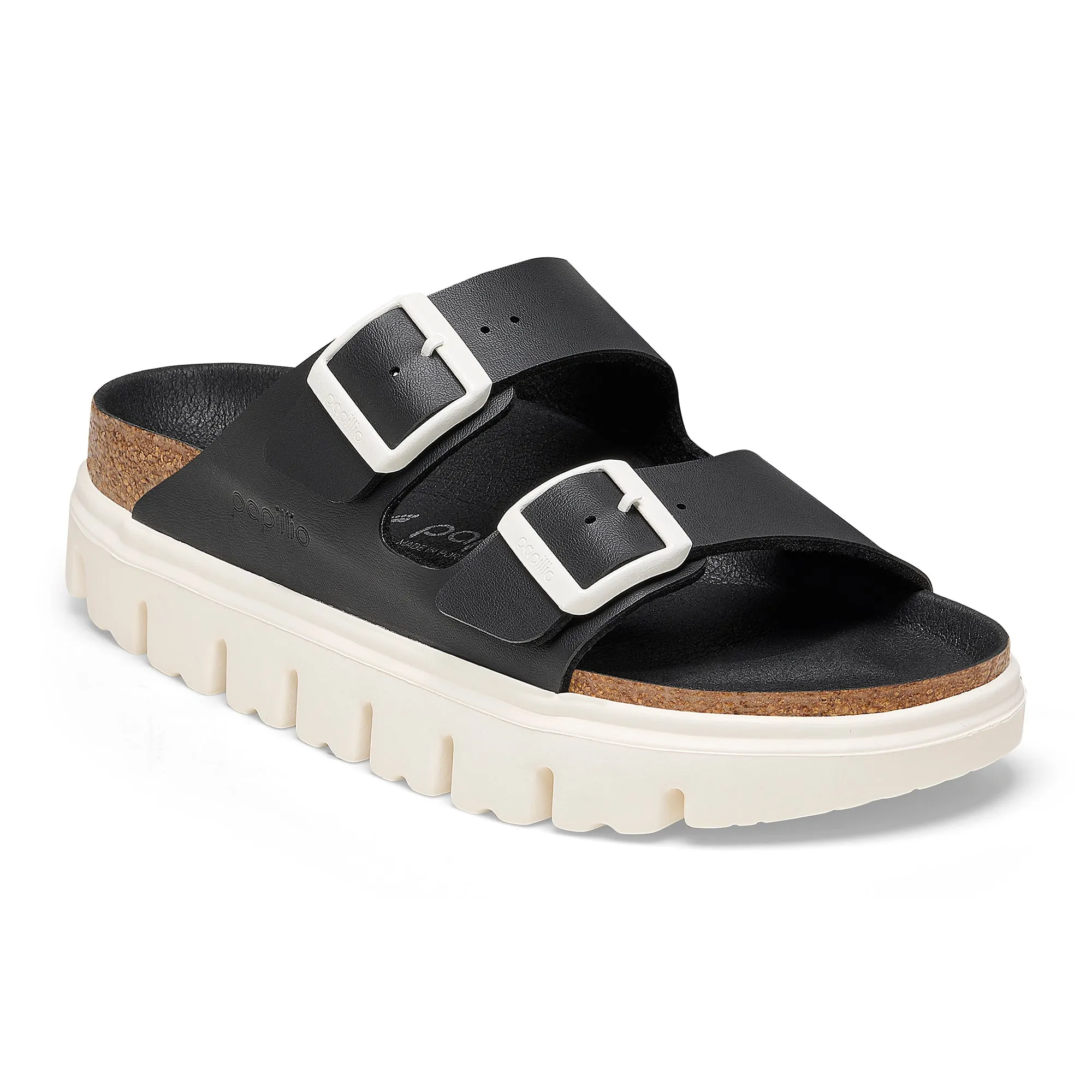Women's Birkenstock Papillio Arizona Chunky Birko-Flor Color: Black